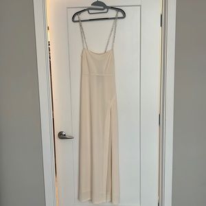 Dionne Criss Cross Diamante Madi Dress - BONE